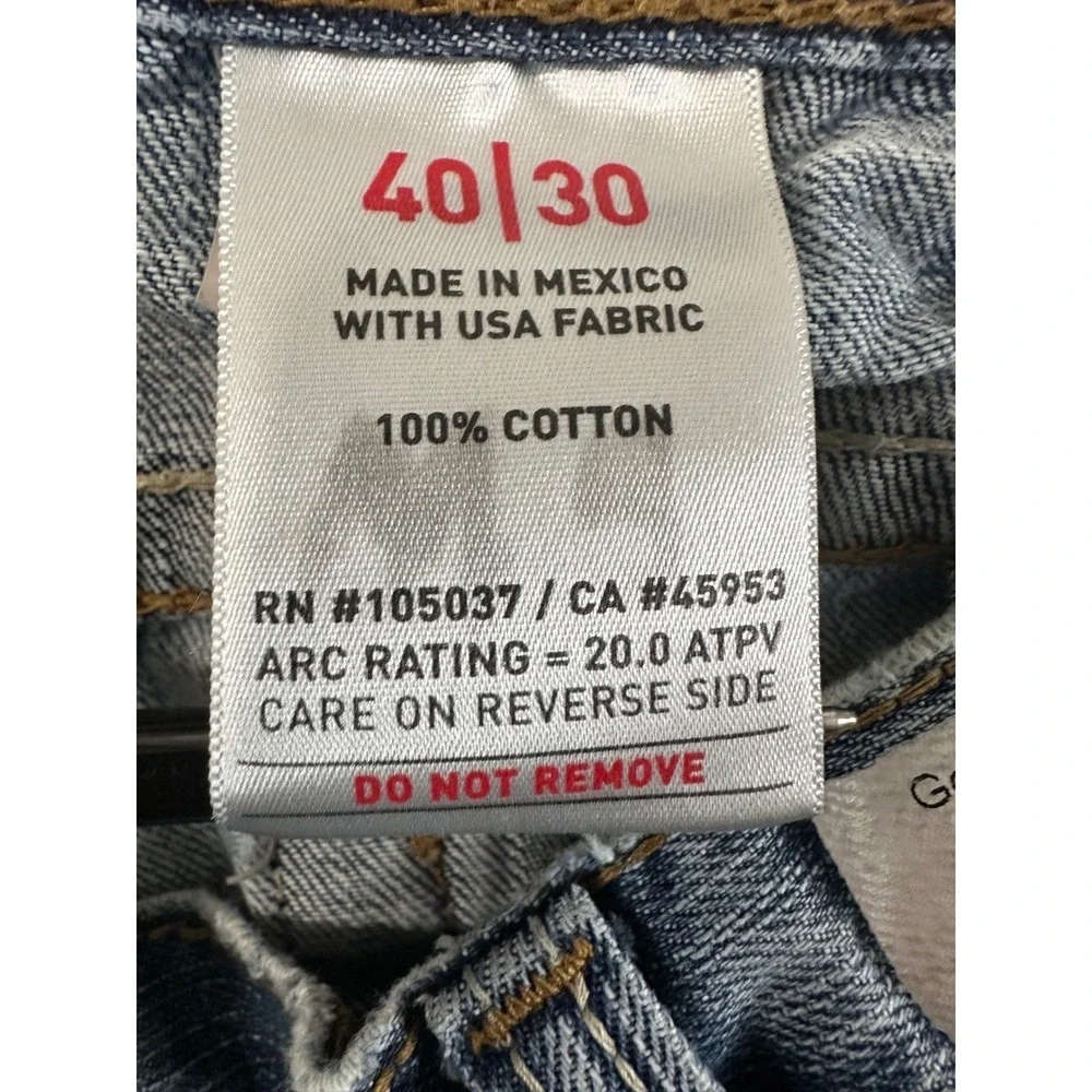 Ariat Work FR M4 Low Rise Boot Cut Jeans Mens 40x30 Blue Flame Resistant Uniform